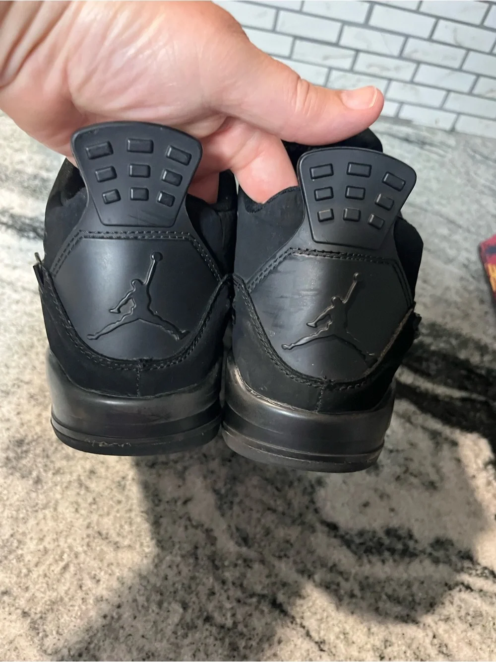 Nike Air Jordan 4 Retro Black Cat Triple Black Basketball Shoes Men's Size 8